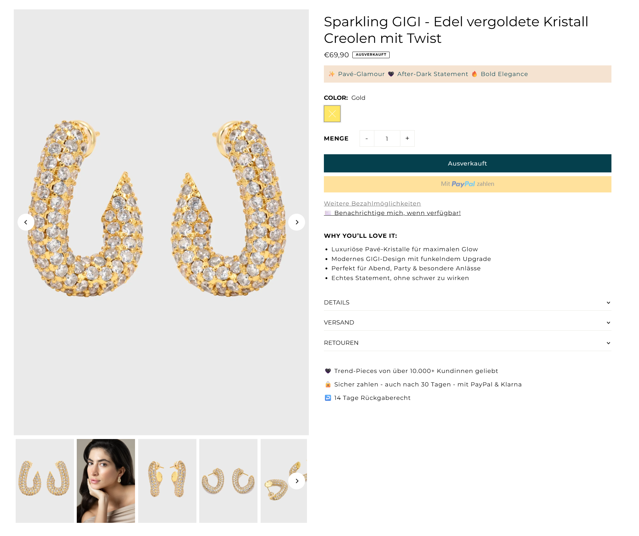 Retail listing showing final brand presentation context