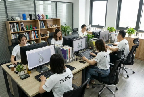 TEYING CAD design team reviewing jewelry concepts