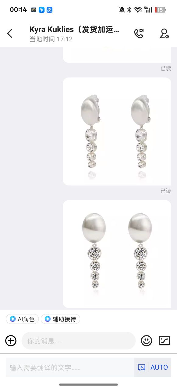 Original client project communication record 02 for the crystal fringe earring development