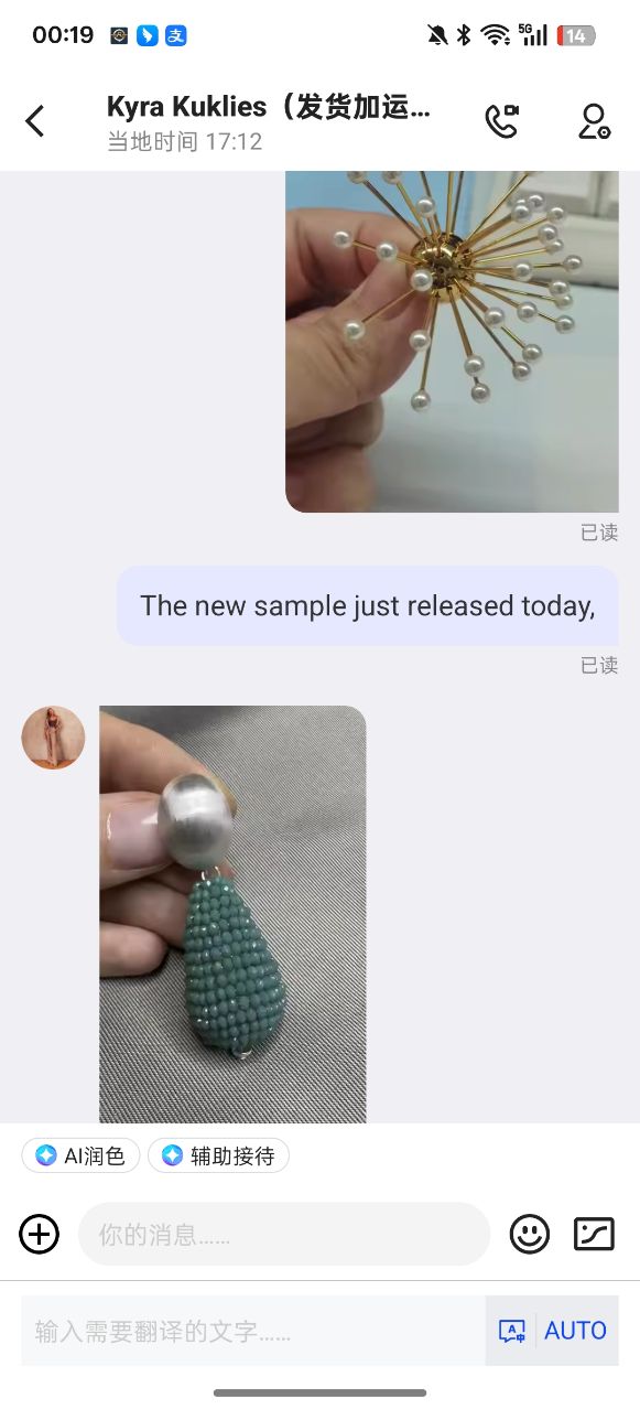 Original client project communication record 11 for the crystal fringe earring development