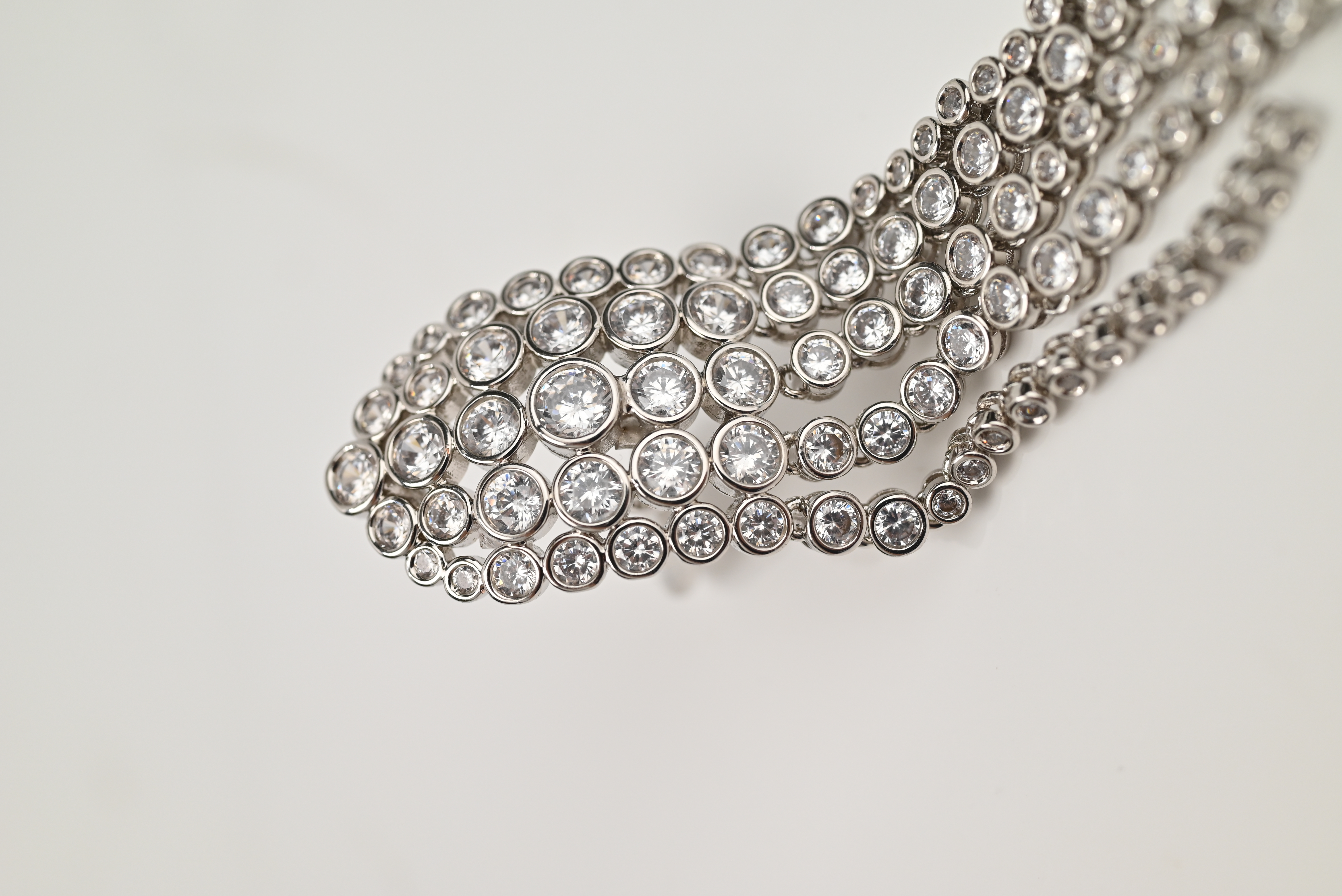 Finished original crystal fringe clip earring by QiuQiu